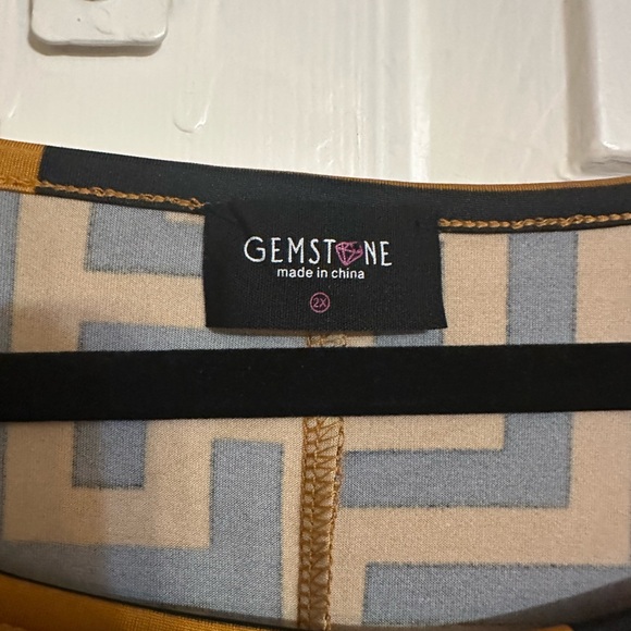 INC International Concepts Black and Gold Maze Top - Picture 2 of 2